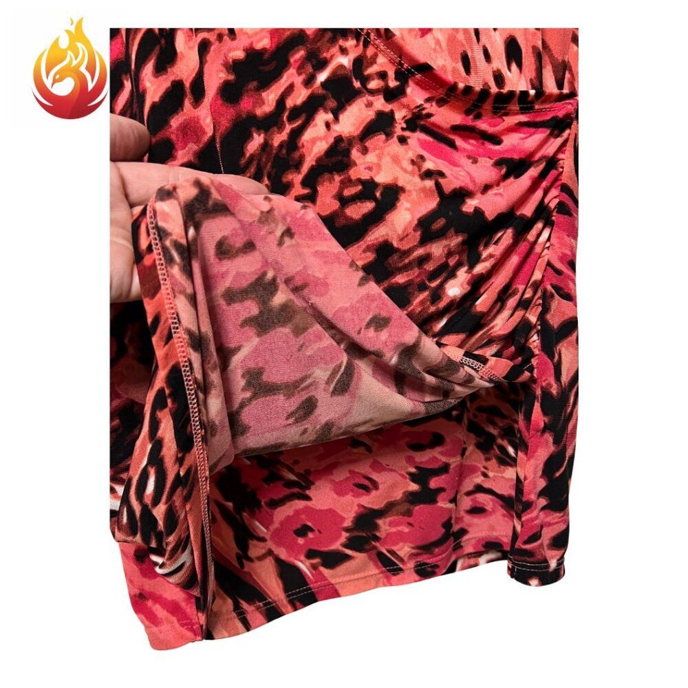 Jennifer Lopez Animal Print Asymmetrical Faux Wrap Blouse - Picture 7 of 8
